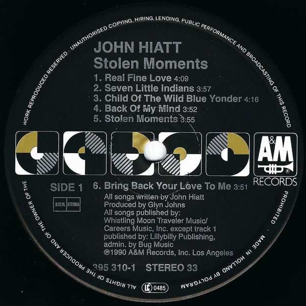 John Hiatt Stolen Moments-LP, Vinilos, Historia Nuestra