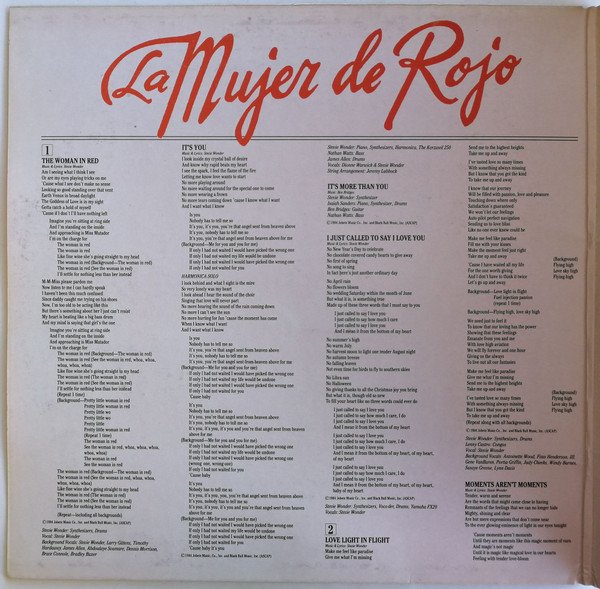 Stevie Wonder La Mujer De Rojo (Selecciones De La Banda Sonora Original De La Película)-LP, Vinilos, Historia Nuestra