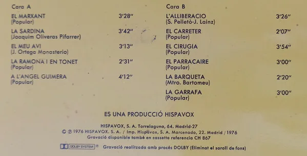 Els Pescadors De L'escala Cants De Taverna-LP, Vinilos, Historia Nuestra