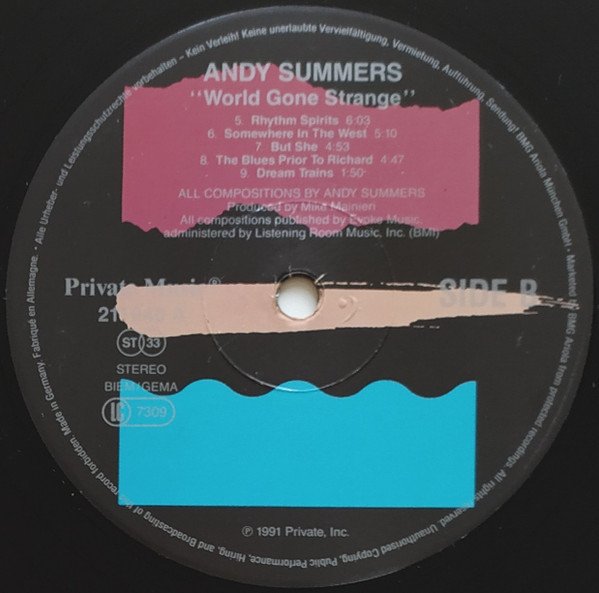 Andy Summers, World Gone Strange-LP, Vinilos, Historia Nuestra