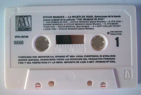 Stevie Wonder La Mujer De Rojo (Selecciones De La Banda Sonora Original De La Pelicula) -Cass, Cintas y casetes, Historia Nuestra