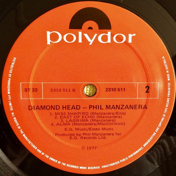Phil Manzanera Diamond Head-LP, Vinilos, Historia Nuestra