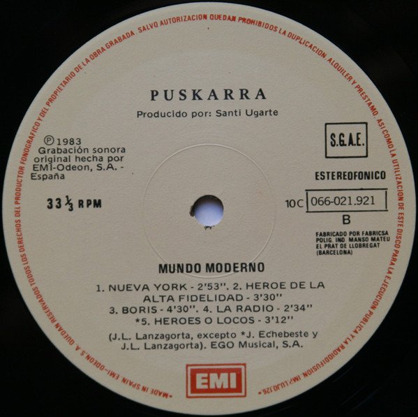 Puskarra Mundo Moderno-LP, Vinilos, Historia Nuestra