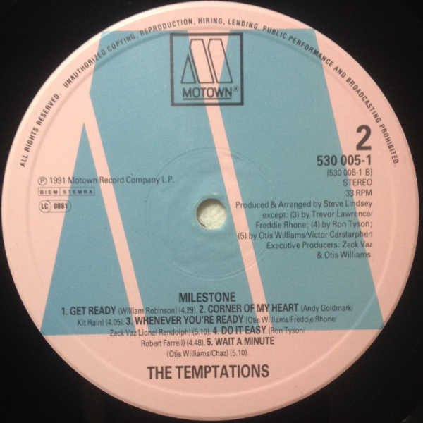 The Temptations Milestone-LP, Vinilos, Historia Nuestra