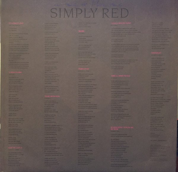 Simply Red A New Flame-LP, Vinilos, Historia Nuestra