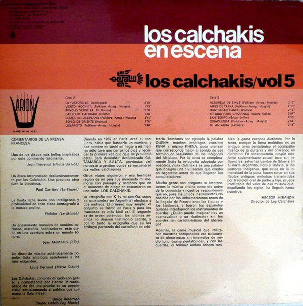 Los Calchakis, Los Calchakis Vol5 -LP, Vinilos, Historia Nuestra