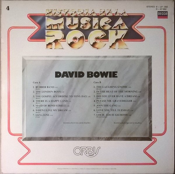 David Bowie David Bowie Vinyl, LP, Stereo, Vinilos, Historia Nuestra