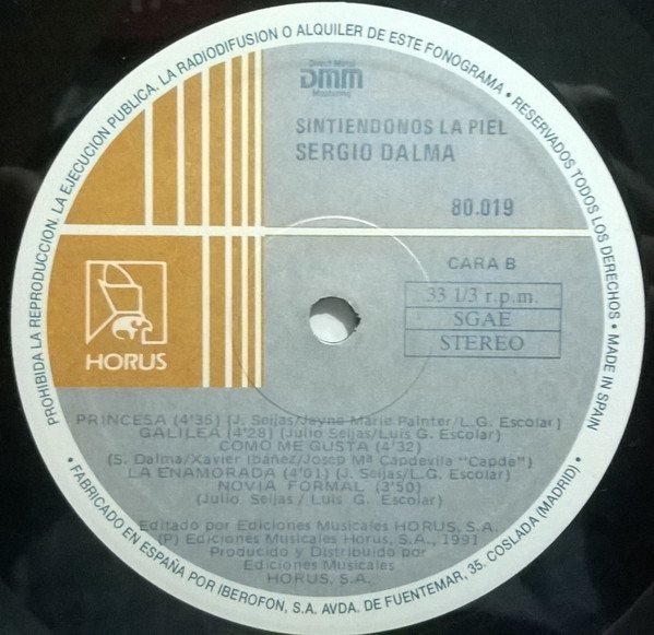 Sergio Dalma Sintiéndonos La Piel-LP, Vinilos, Historia Nuestra