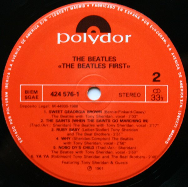 The Beatles Featuring Tony Sheridan, The Beatles' First-LP, Vinilos, Historia Nuestra