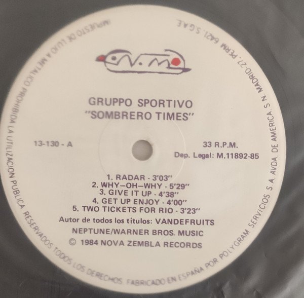 Gruppo Sportivo Sombrero Times-LP, Vinilos, Historia Nuestra