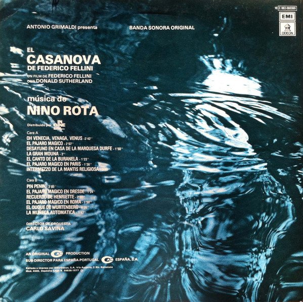 Nino Rota, Il Casanova Di Federico Fellini-LP, Vinilos, Historia Nuestra