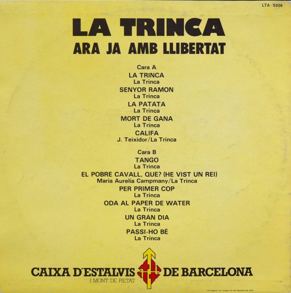 La Trinca, Ara Ja Amb Llibertat-LP, Vinilos, Historia Nuestra