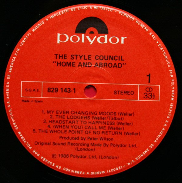 The Style Council Home And Abroad-LP, Vinilos, Historia Nuestra