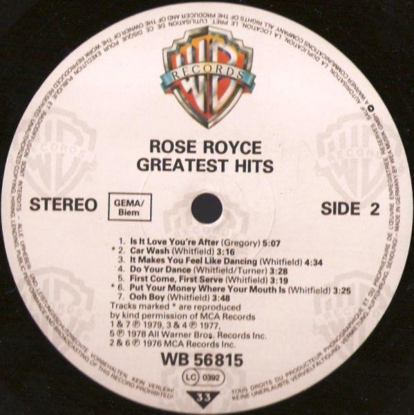 Rose Royce Greatest Hits-LP, Vinilos, Historia Nuestra