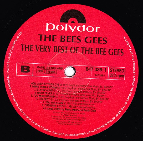 Bee Gees, The Very Best Of The Bee Gees-LP, Vinilos, Historia Nuestra