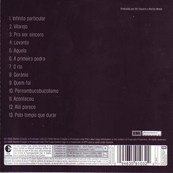 Marisa Monte, Infinito Particular-CD, CDs, Historia Nuestra