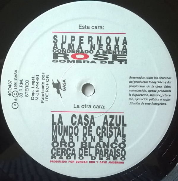 Duncan Dhu, Supernova-LP, CDs, Historia Nuestra