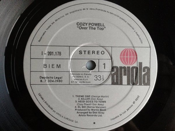 Cozy Powell, Over The Top-LP, Vinilos, Historia Nuestra