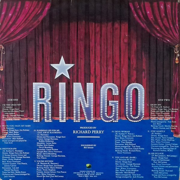 Ringo Starr Ringo-LP, Vinilos, Historia Nuestra