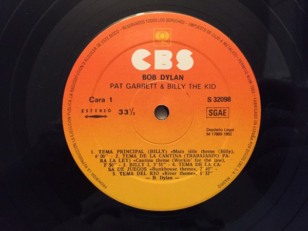 Bob Dylan, Pat Garrett &  Billy The Kid-LP, Vinilos, Historia Nuestra