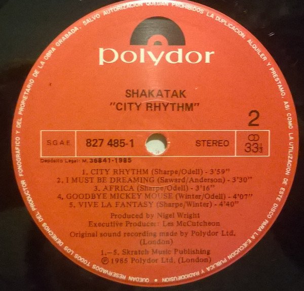 Shakatak City Rhythm-LP, Vinilos, Historia Nuestra