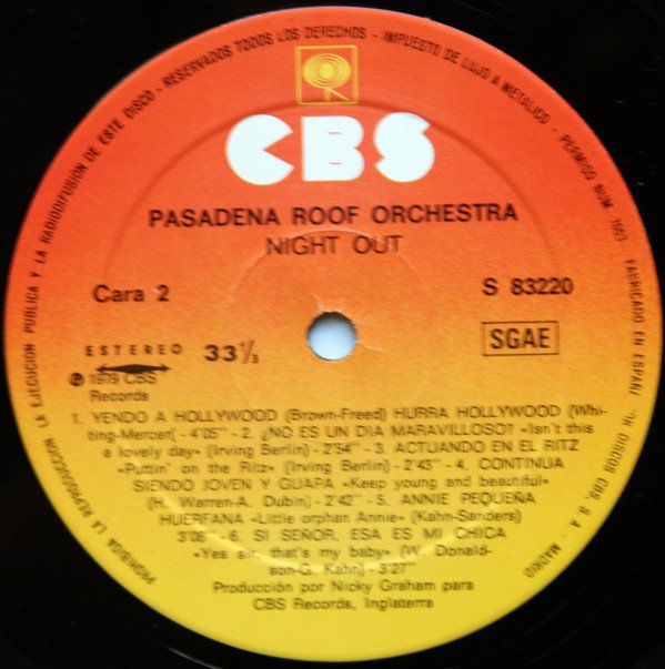 The Pasadena Roof Orchestra, Night Out-LP, Vinilos, Historia Nuestra