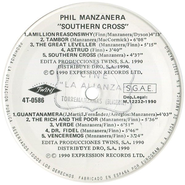 Phil Manzanera Southern Cross-LP, Vinilos, Historia Nuestra