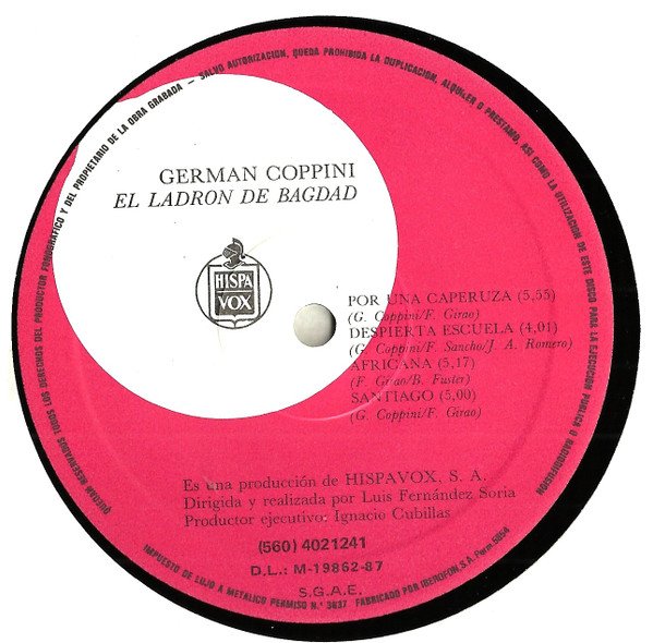 Germán Coppini El Ladrón De Bagdad-LP, Vinilos, Historia Nuestra