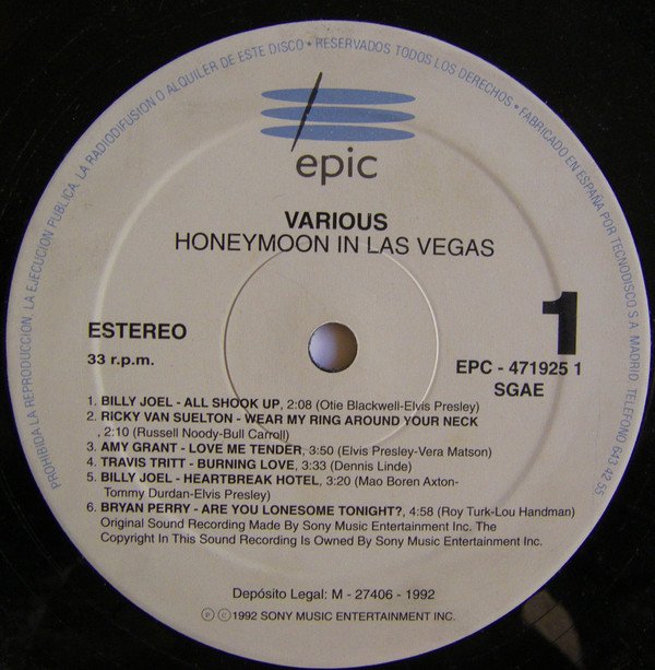 Various, Honeymoon In Vegas - (Soundtrack)-LP, Vinilos, Historia Nuestra