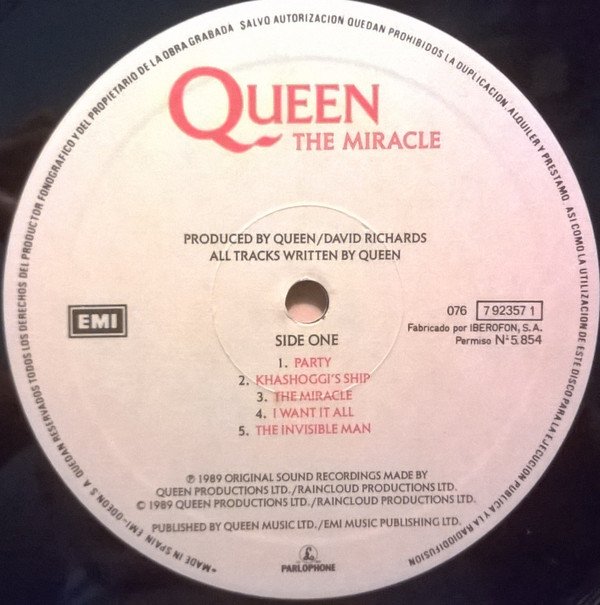 Queen The Miracle-LP, Vinilos, Historia Nuestra