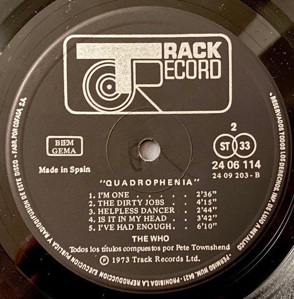 The Who, Quadrophenia-LP, Vinilos, Historia Nuestra