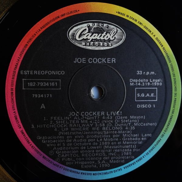 Joe Cocker Joe Cocker Live-2xLP, Vinilos, Historia Nuestra