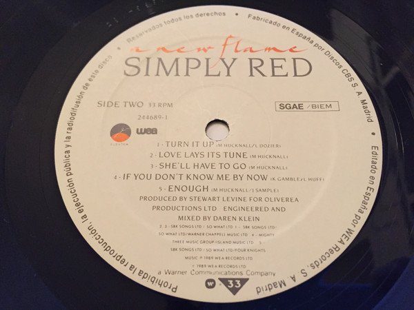 Simply Red A New Flame-LP, Vinilos, Historia Nuestra