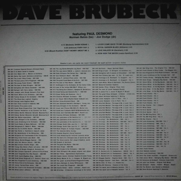 Dave Brubeck, Dave Brubeck-LP, Vinilos, Historia Nuestra