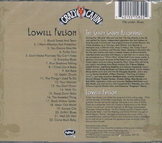 Lowell Fulson, The Crazy Cajun Recordings-CD, CDs, Historia Nuestra