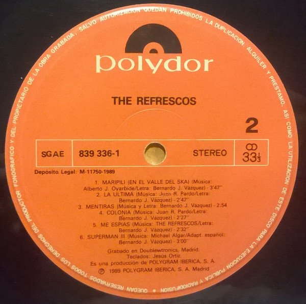 The Refrescos The Refrescos-LP, Vinilos, Historia Nuestra