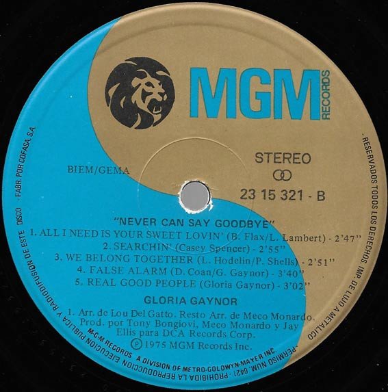 Gloria Gaynor Never Can Say Goodbye-LP, Vinilos, Historia Nuestra