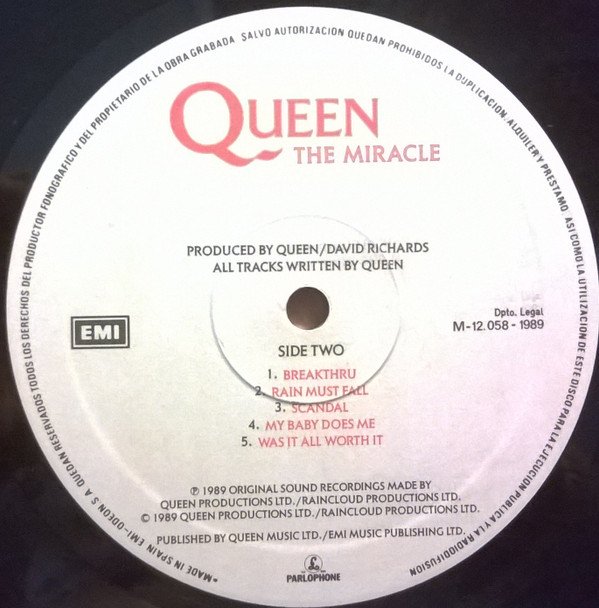 Queen The Miracle-LP, Vinilos, Historia Nuestra