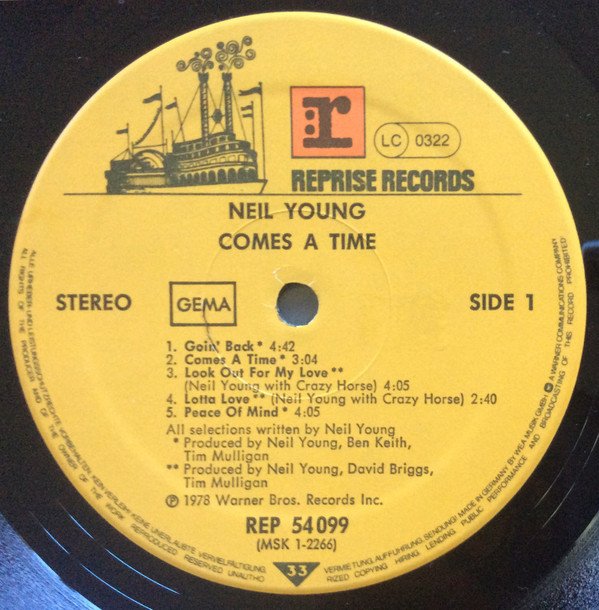 Neil Young, Comes A Time-LP, Vinilos, Historia Nuestra