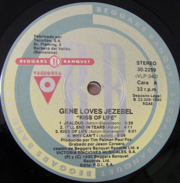 Gene Loves Jezebel Kiss Of Life-LP, Vinilos, Historia Nuestra