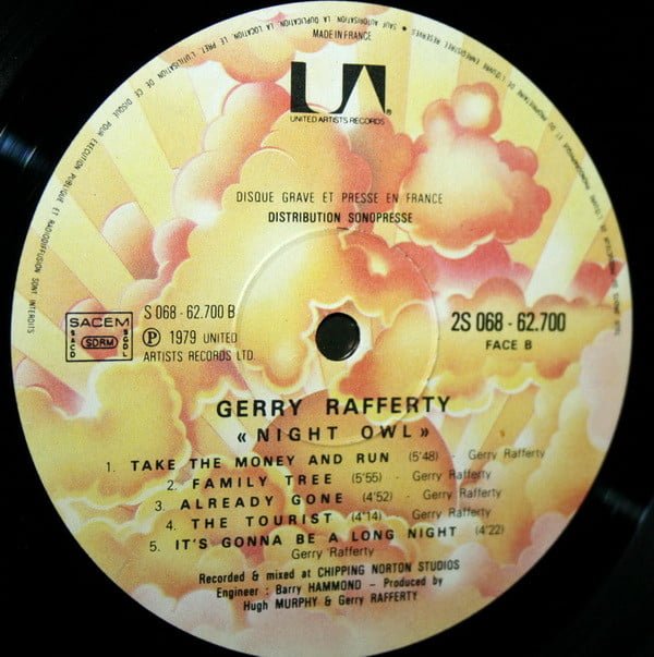 Gerry Rafferty Night Owl-LP, Vinilos, Historia Nuestra