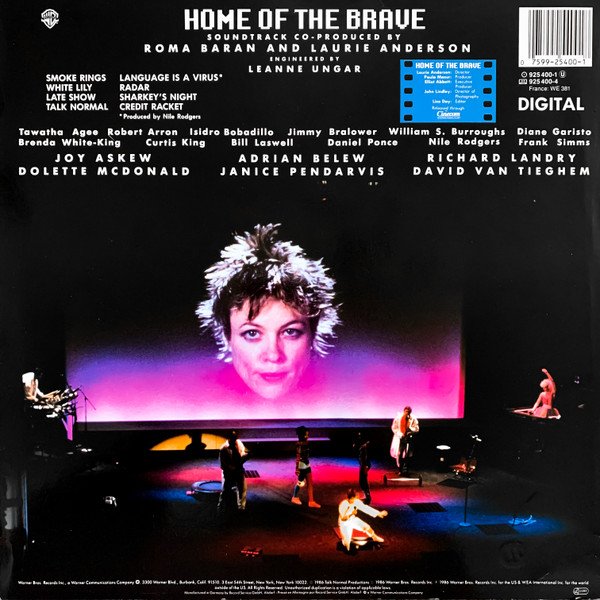 Laurie Anderson, Home Of The Brave-LP, Vinilos, Historia Nuestra