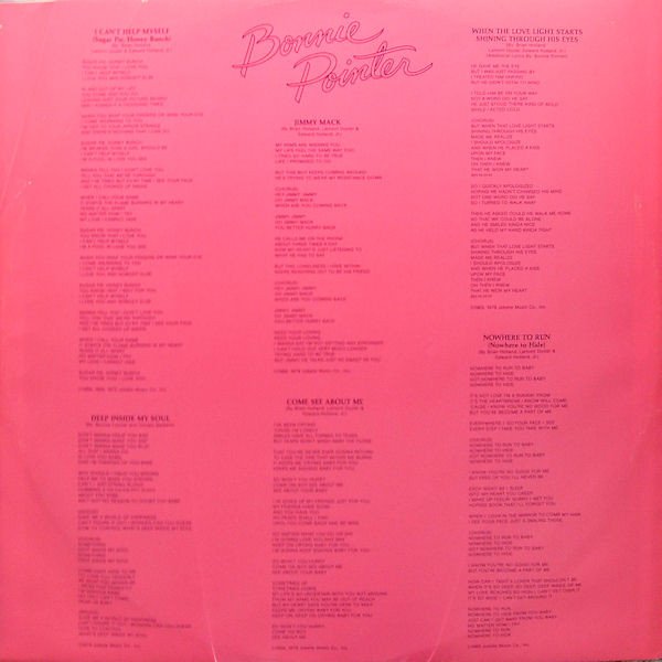 Bonnie Pointer, Bonnie Pointer-LP, Vinilos, Historia Nuestra