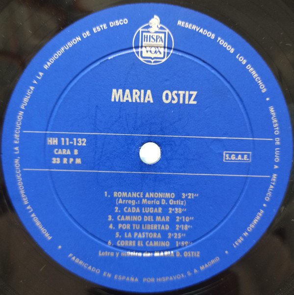 Maria Ostiz, Maria Ostiz-LP, Vinilos, Historia Nuestra