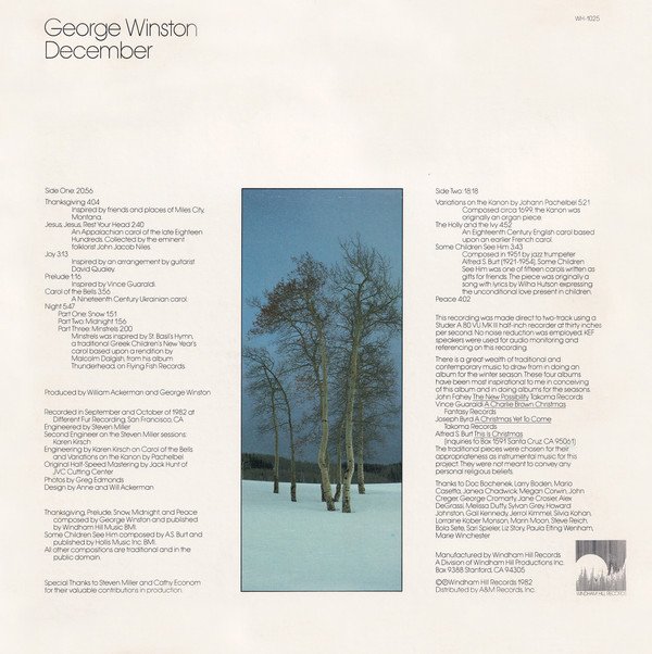 George Winston December-LP, Vinilos, Historia Nuestra