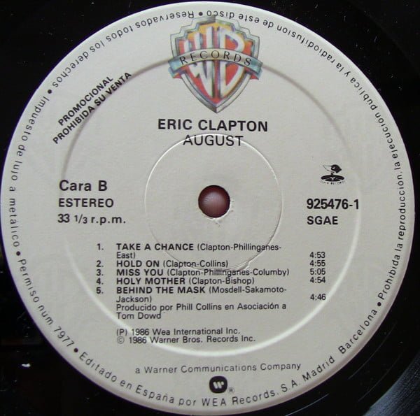 Eric Clapton August-LP, Vinilos, Historia Nuestra