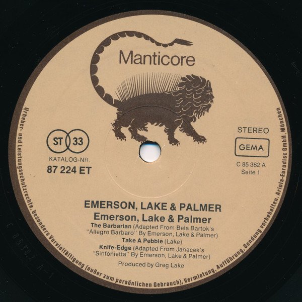 Emerson Lake & Palmer* Emerson Lake & Palmer-LP, Vinilos, Historia Nuestra