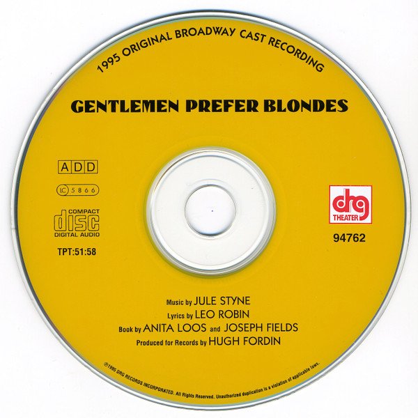 Various Gentlemen Prefer Blondes (1995 Original Broadway Cast)-CD, CDs, Historia Nuestra