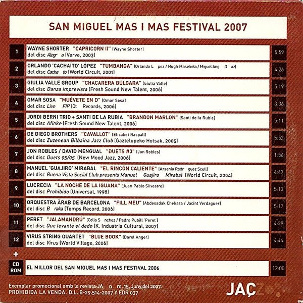 Various, Jaç #15 San Miguel Mas I Mas Festival 2007-CD, CDs, Historia Nuestra