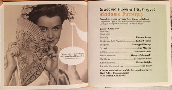 Eleanor Steber, Richard Tucker, Giuseppe Valdengo, Jean Madeira, Max Rudolf Conductor, Kurt Herbert Adler Chorus Master, Chorus* And Orchestra Of The Metropolitan Opera*, Giacomo Puccini Madame Butterfly-CD, CDs, Historia Nuestra